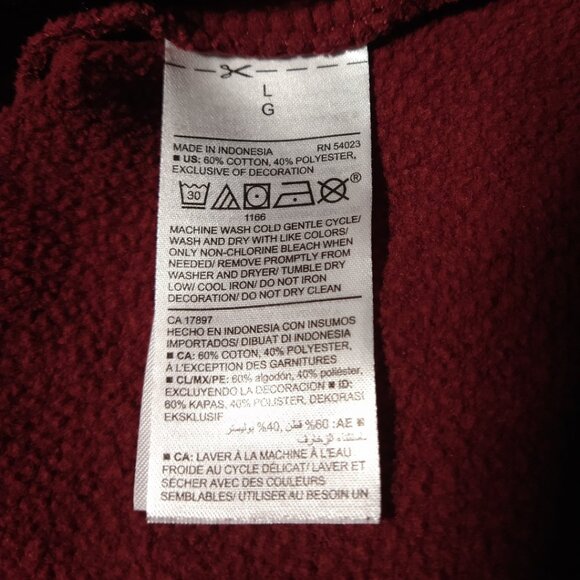 Old Navy Burgundy Fleece Zip Hoodie - Picture 7 of 8